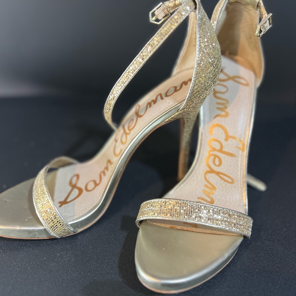 Sam Edelman Strappy Heel Sandal - 10 - Gold